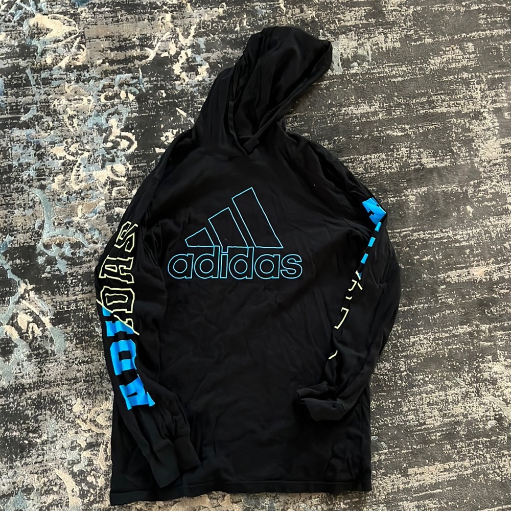 Adidas Youth Long sleeve Hooded T Shirt